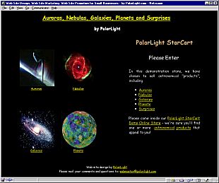 PolarLight StarCart Demo Site (www.polarlight.com/starcart)